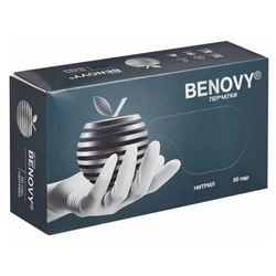 Перчатки Benovy Nitrile MultiColor белые