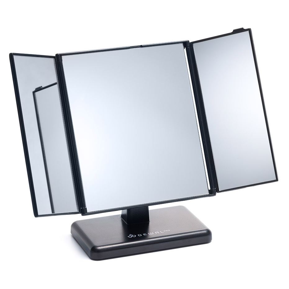 Dewal Professional Аксессуары для макияжа MR-7014 Зеркало DEWAL настольное складное трехстворчатое, цвет черный MR-7014 Зеркало DEWAL настольное складное трехстворчатое, цвет черный