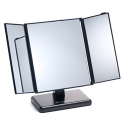 MR-7014 Зеркало DEWAL настольное складное трехстворчатое, цвет черный