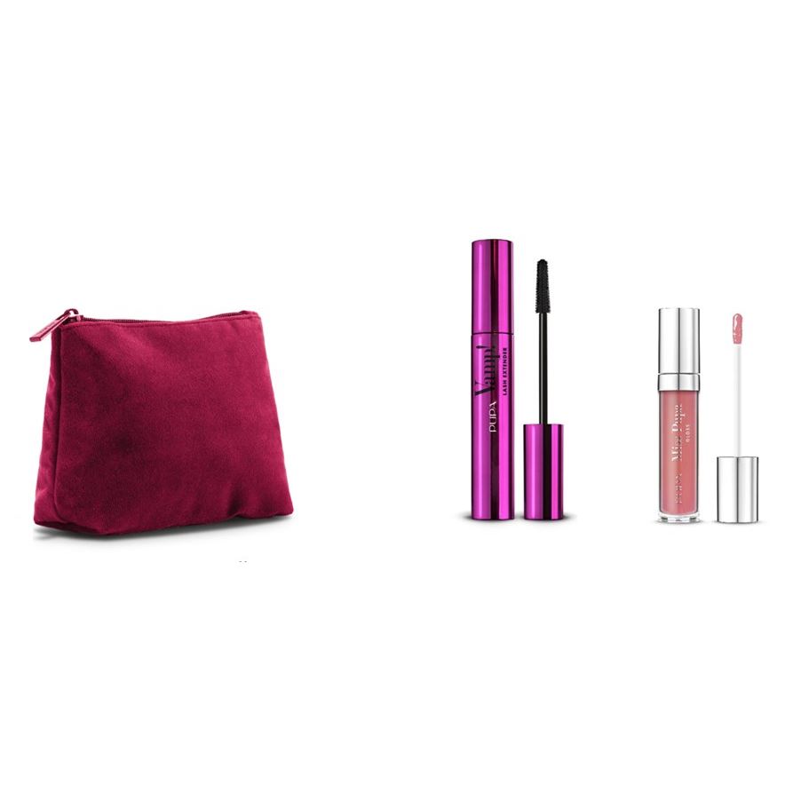 Pupa Gift Sets Vamp! Lash Extender & Miss Pupa Gloss & Косметичка special size Набор: тушь, блеск для губ, косметичка мини