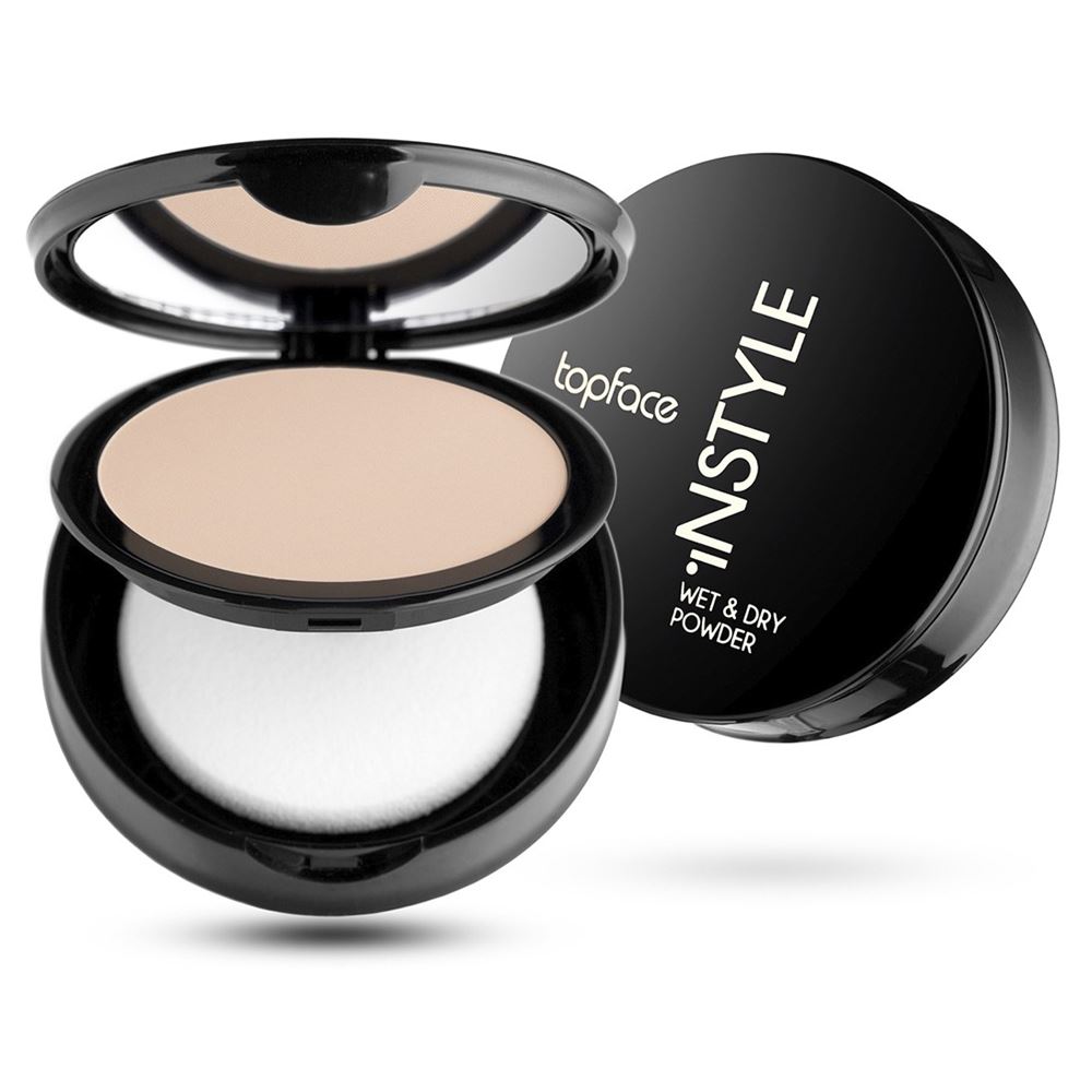 Topface Make Up Instyle Wet & Dry Powder Компактная пудра для мокрого (влажного) и сухого нанесения SPF15