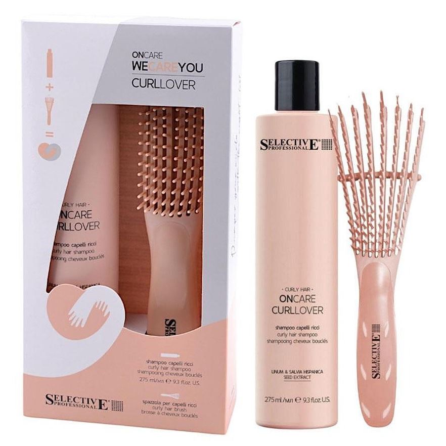 Selective Professional Curllover Набор "We care You CURLLOVER" Набор: Шампунь для вьющихся волос,  Расческа для волос 