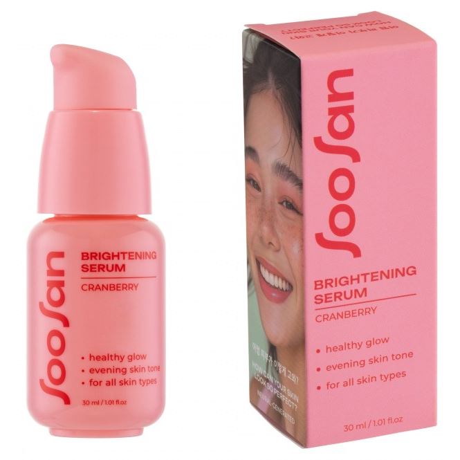 SooSan Face Care Brightening Serum With Cranberry  Выравнивающая тон сыворотка с экстрактом клюквы 