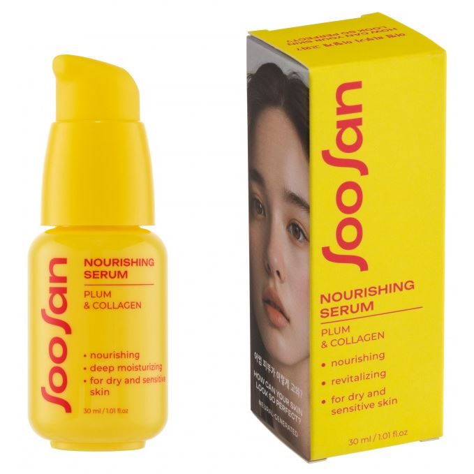 SooSan Face Care Nourishing Serum With Plum & Collagen  Питательная сыворотка для лица с экстрактом сливы и коллагеном для сухой кожи