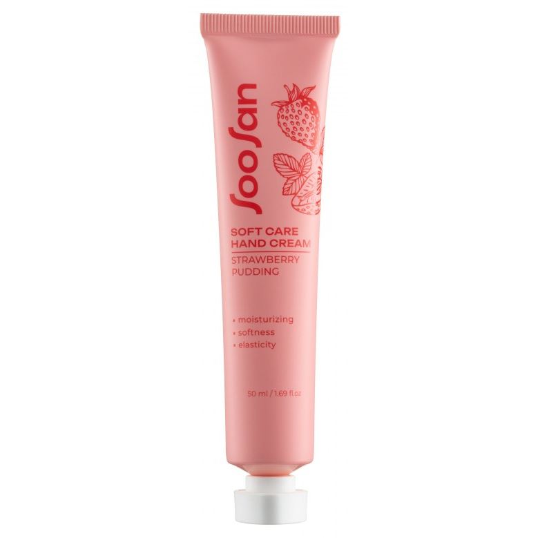 SooSan Body Care Soft Care Hand Cream Strawberries Pudding  Увлажняющий крем для рук с ароматом клубники