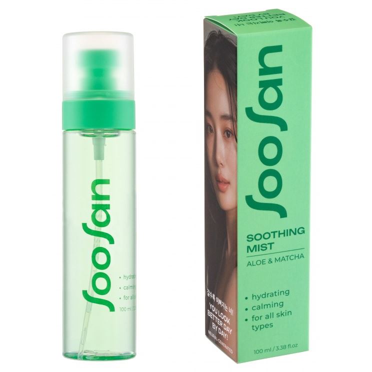 SooSan Face Care Soothing Mist With Aloe & Matcha  Успокаивающий мист для лица с экстрактами алоэ и матча
