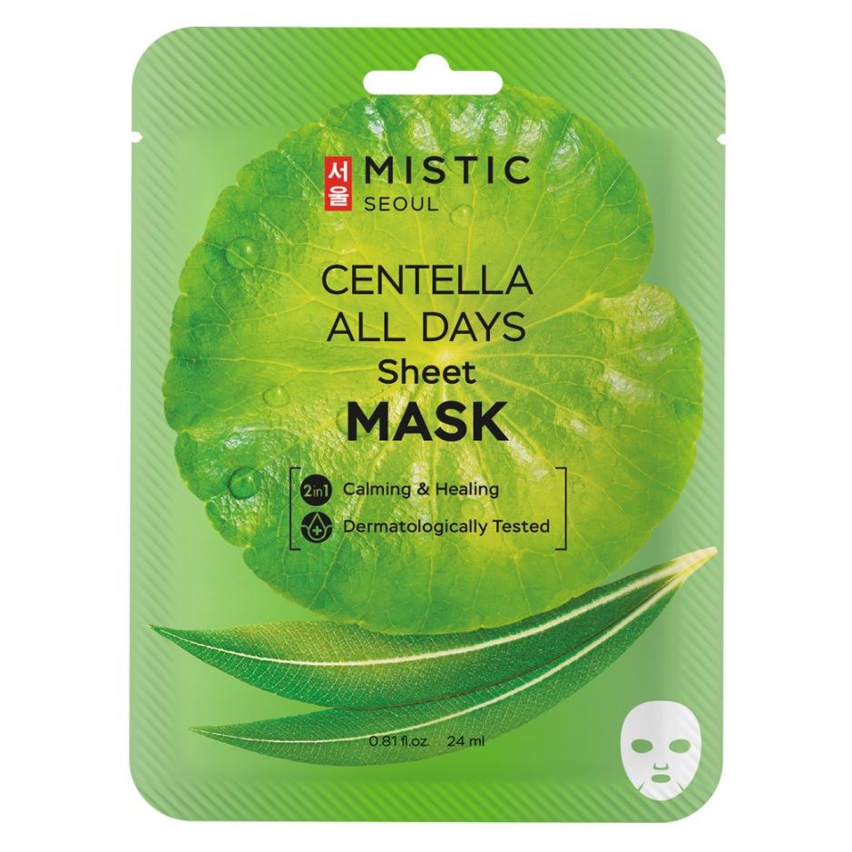 Mistic Care Centella All Days Sheet mask  Тканевая маска для лица с экстрактом цeнтеллы азиатской 