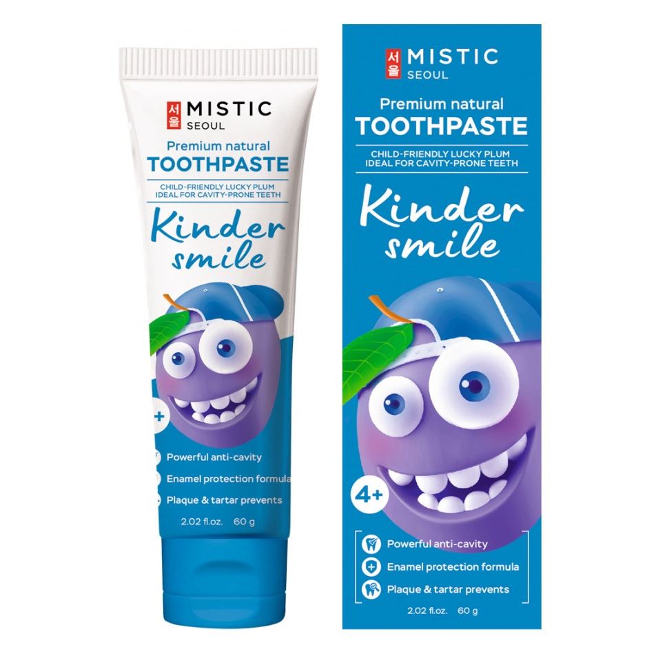 Mistic Oral Care Premium Natural Toothpaste Kinder Smile Lucky Plum For Cavity-Prone Teeth 4+ Натуральная детская премиальная зубная паста