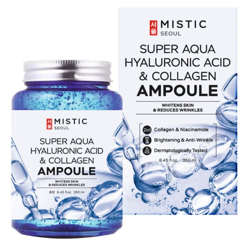 Mistic Care Super Aqua Hyaluronic Acid & Collagen Ampoule Глубокоувлажняющая сыворотка с гиалуроновой кислотой и коллагеном 