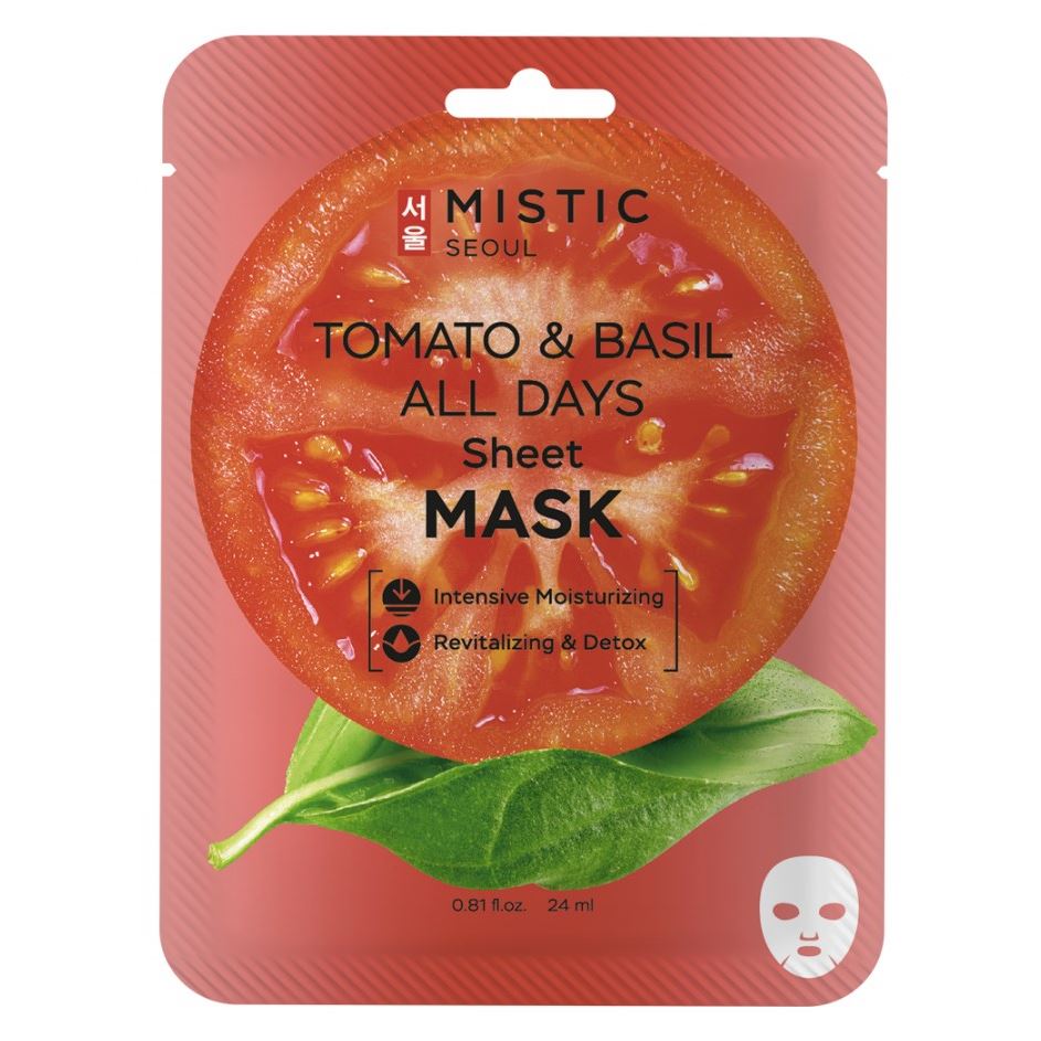 Mistic Care Tomato & Basil All Days Sheet Mask Тканевая маска для лица с экстрактами томата и базилика 