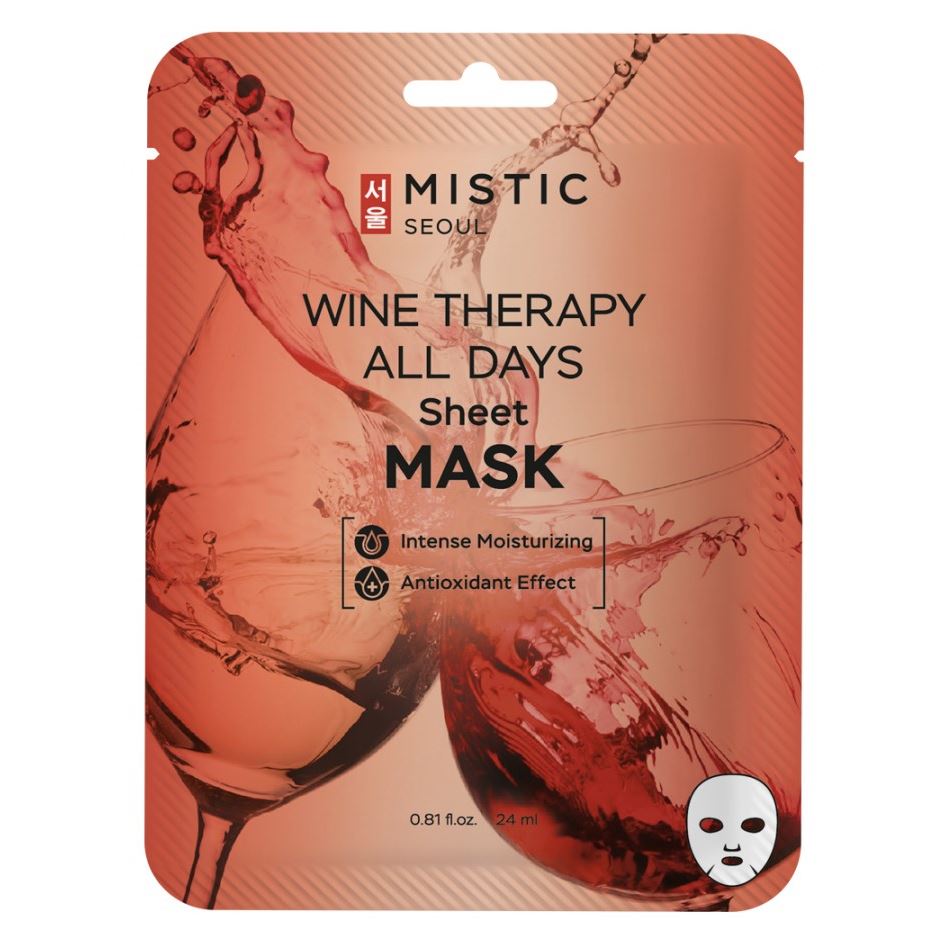 Mistic Care Wine Therapy All DaysS Sheet Mask  Тканевая маска для лица с экстрактом вина 