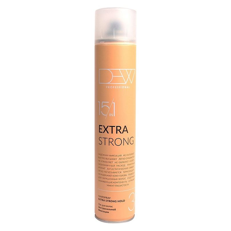 Dew Professional Extra Extra Strong Hairspray Лак 15 в 1 экстрасильной фиксации