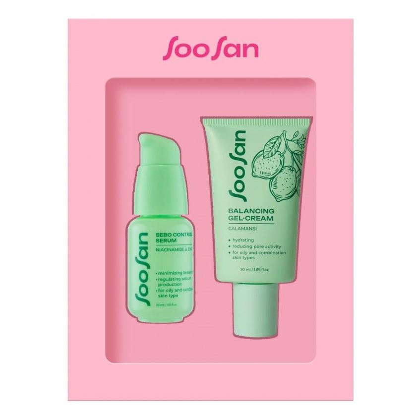 SooSan Face Care Набор Balancing & Sebo Control Set Набор: крем для лица, сыворотка для лица 