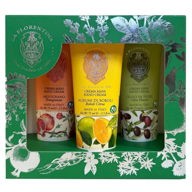 La Florentina Body Care Набор Hand Cream Pomegranate, Citrus, Olive flowers Набор кремов для рук: Гранат, Цитрус, Цветы Оливы
