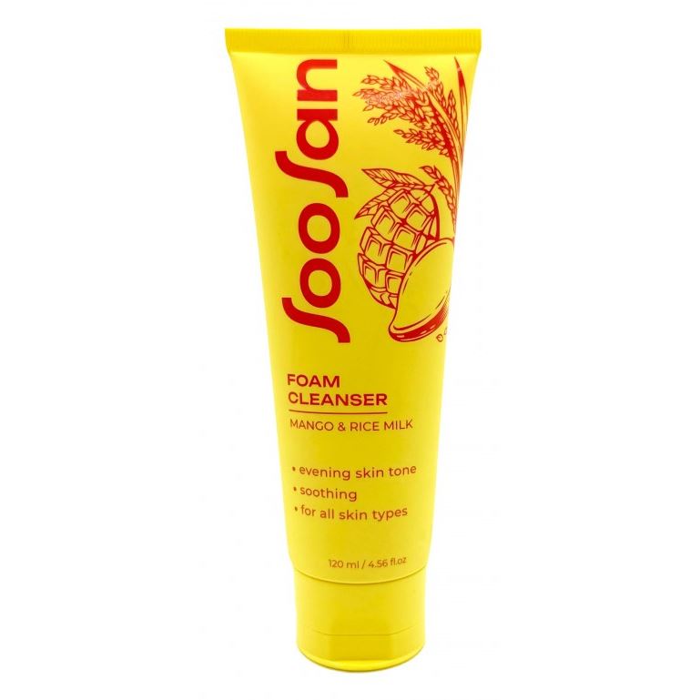 SooSan Face Care Foam Cleanser with Mango & Rice Milk  Выравнивающая тон пенка с экстрактом манго и рисовым молочком 