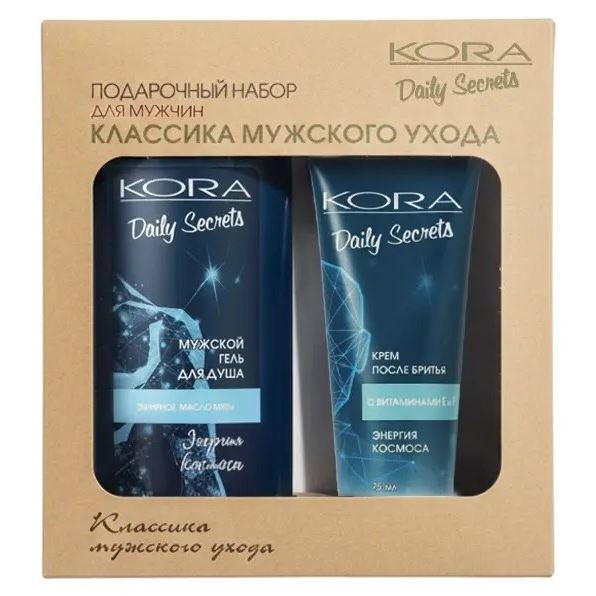 KORA Уход для тела Daily Secrets Подарочный набор "Классика мужского ухода" Набор: гель для душа, крем после бритья