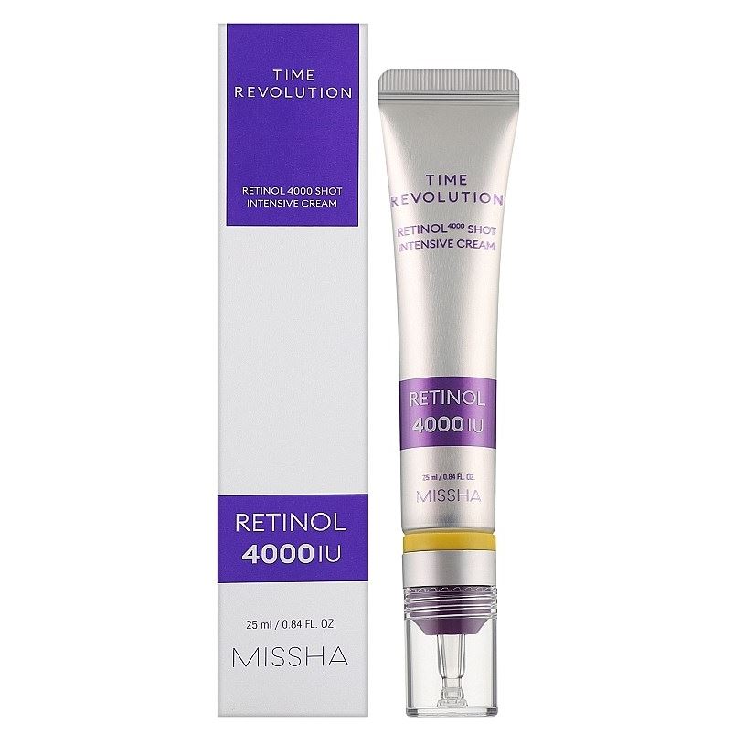 Missha Face Care Time Revolution Retinol 4000 Shot Intensive Cream  Интенсивный антивозрастной крем для лифтинга и сияния лица с ретинолом