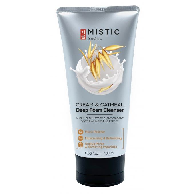 Mistic Care Cream & Oatmeal Deep Foam Cleanser Глубокоочищающая сливочная пенка для умывания с коллоидным овсяным толокном