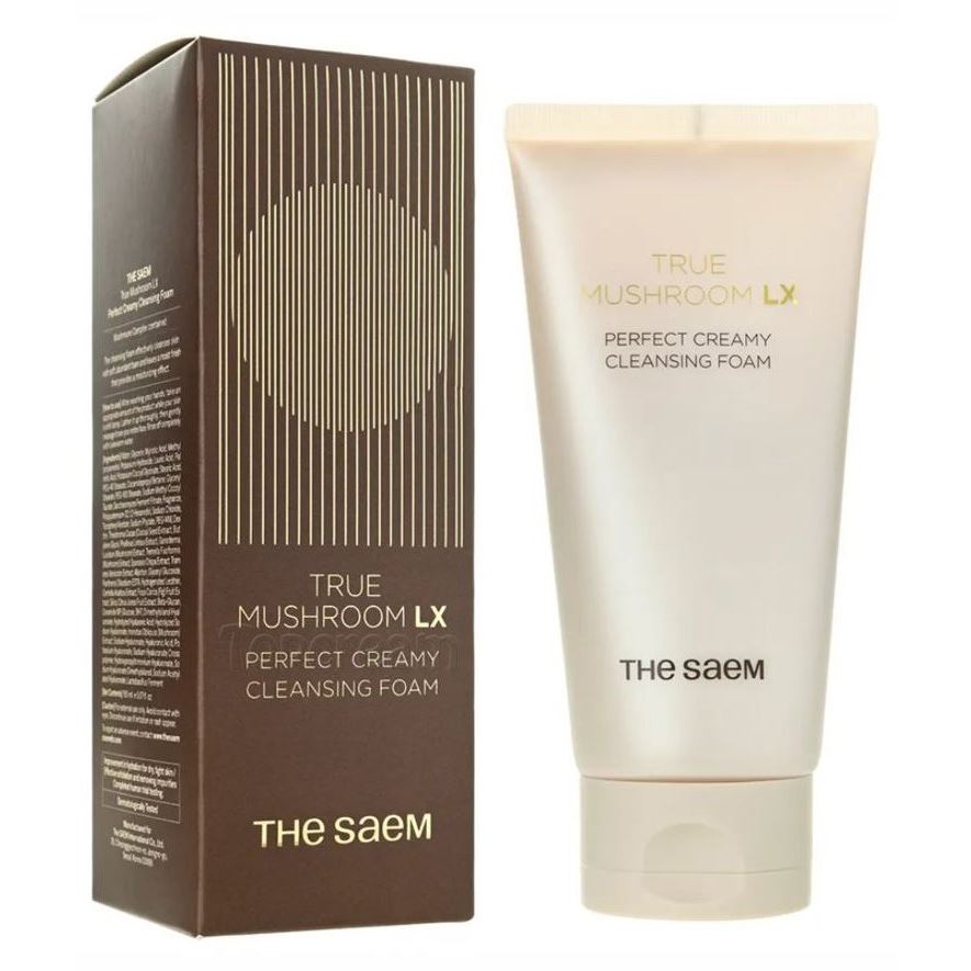 The Saem Face Care True Mushroom LX Perfect Creamy Cleansing Foam Пенка для умывания 