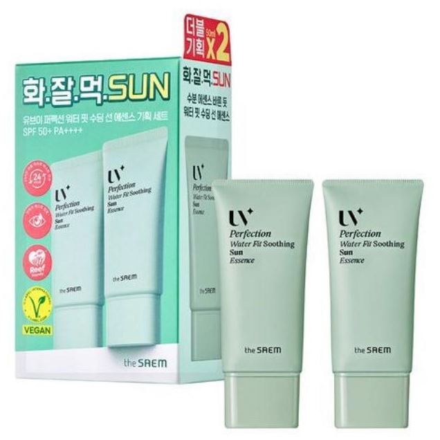 The Saem Eco Earth UV Perfection Waterfit Soothing Sun Essence SET  Крем для лица солнцезащитный 