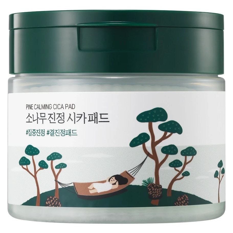 Round Lab Pine Calming Pine Calming Cica Pad Успокаивающие тонер-пэды для проблемной кожи с экстрактами сосны и центеллы азиатской