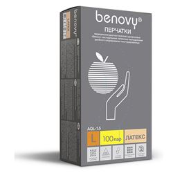 Перчатки Benovy Q латексные неопудренные бежевые