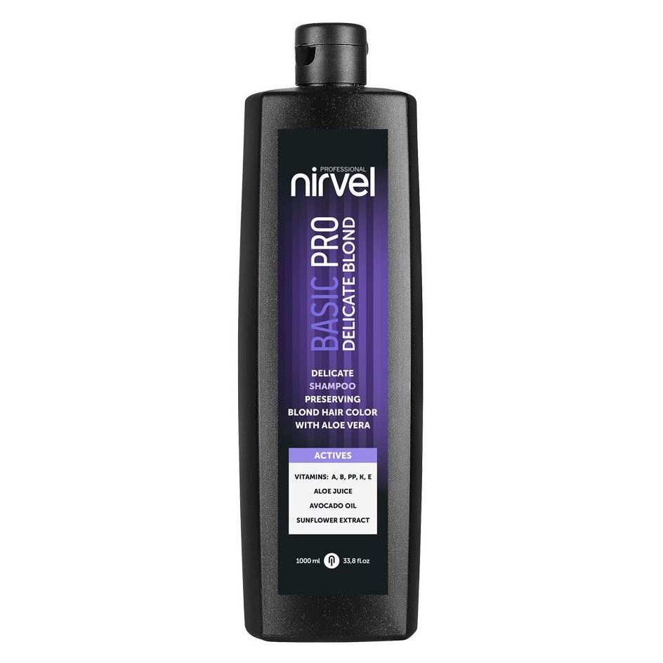 Nirvel Professional Basic Care Basic Pro Delicate Shampoo Preserving Blond Hair Color Шампунь деликатный для сохранения цвета блонд с алоэ вера