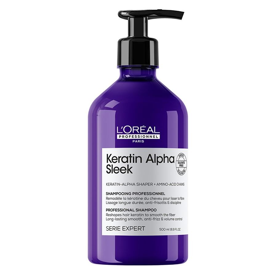 L'Oreal Professionnel Expert Lipidium Serie Expert Keratin Alpha Sleek Shampoo Бессульфатный ашмпунь для профессионального очищения и глубокой дисциплины непослушных, пористых волос