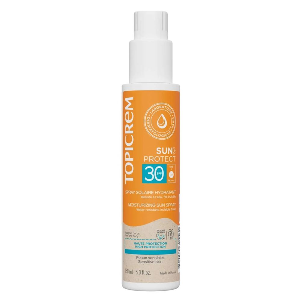 Topicrem Sun Protect Солнцезащитный увлажняющий спрей для лица и тела SPF30+ Sun Protect Солнцезащитный увлажняющий спрей для лица и тела, для детей от 3 лет и взрослых